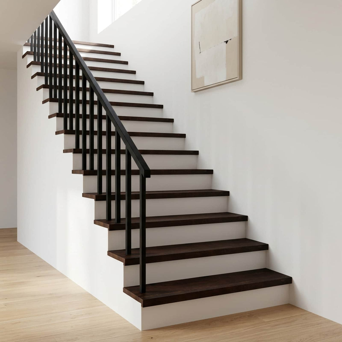 vidaXL Stair Treads 8 pcs 100 x 25 x 2 cm Dark Brown Solid Beech Wood 1