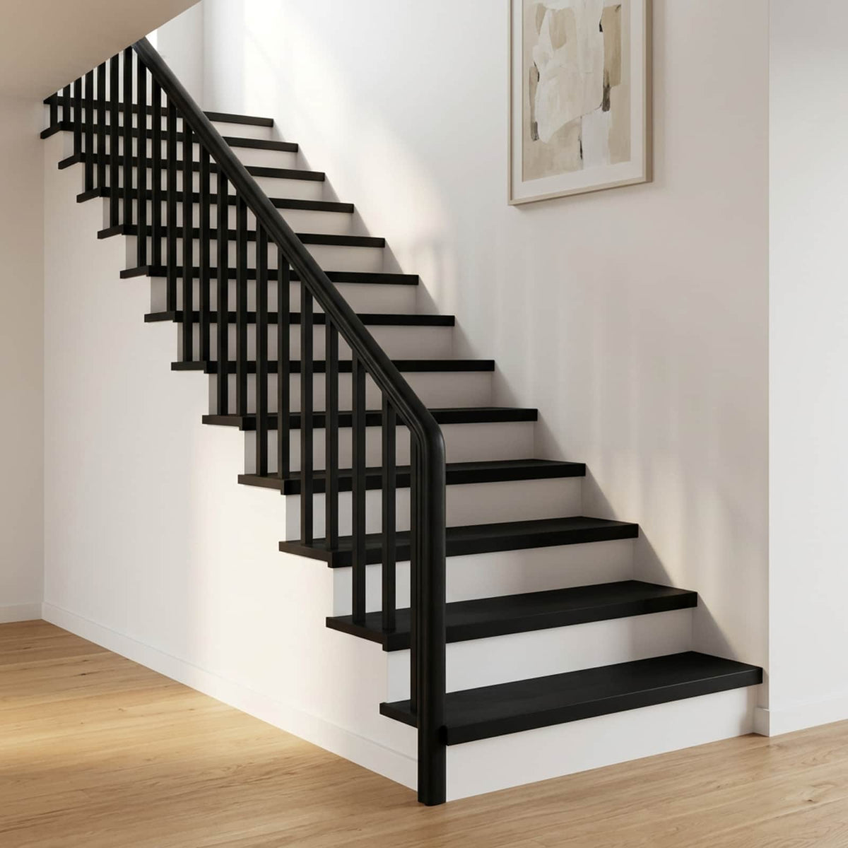 vidaXL Stair Treads 8 pcs 90 x 25 x 2 cm Black Solid Beech Wood 1