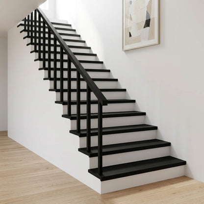vidaXL Stair Treads 8 pcs 100 x 25 x 2 cm Black Solid Beech Wood 1