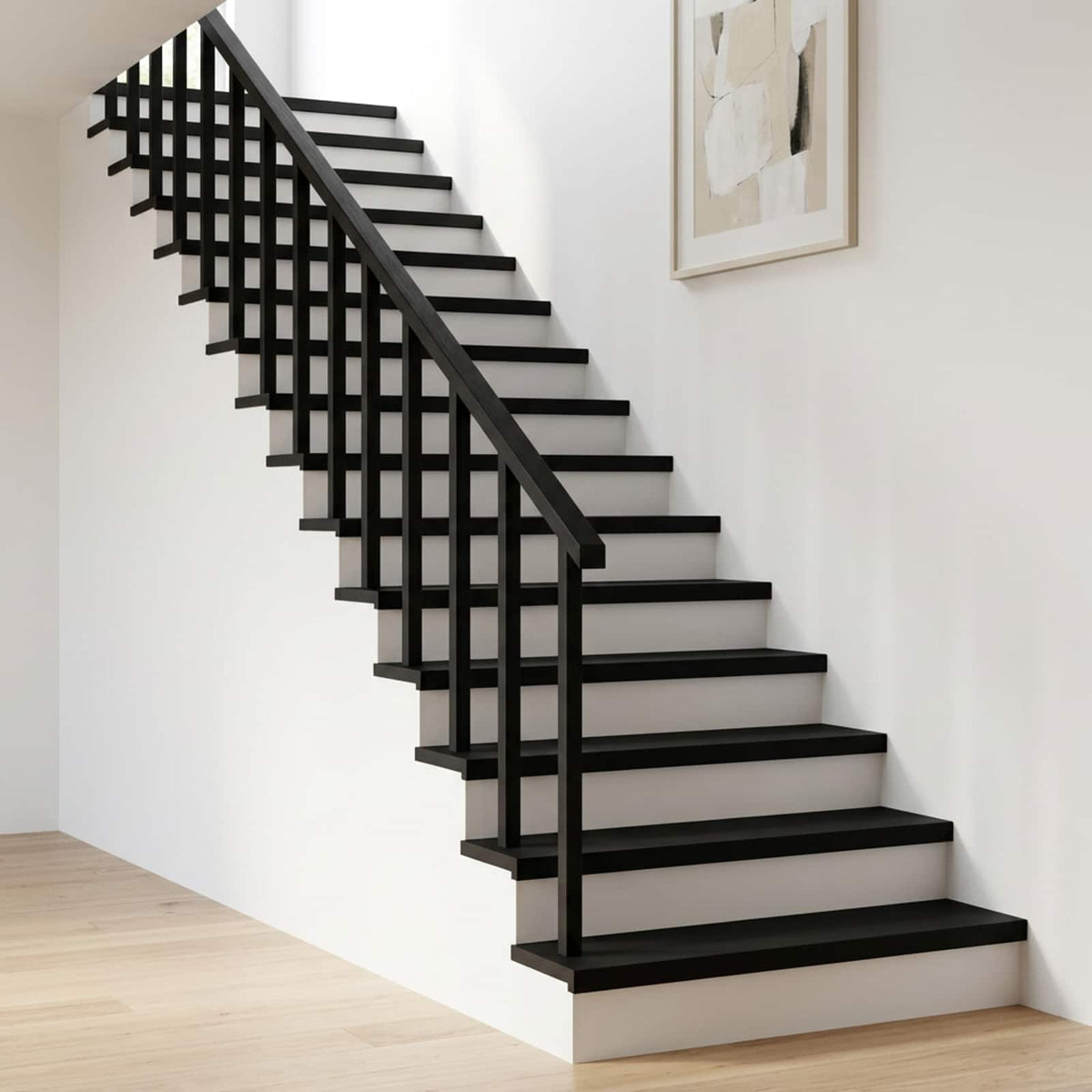 vidaXL Stair Treads 8 pcs 80 x 30 x 2 cm Black Solid Beech Wood 1