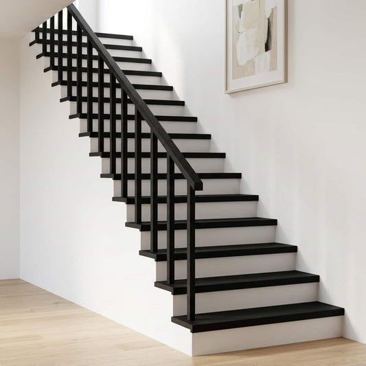 Stair Treads Solid Beech Wood Depth Black