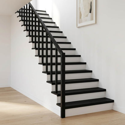 vidaXL Stair Treads Solid Beech Wood Depth 30 cm 4 pcs Black