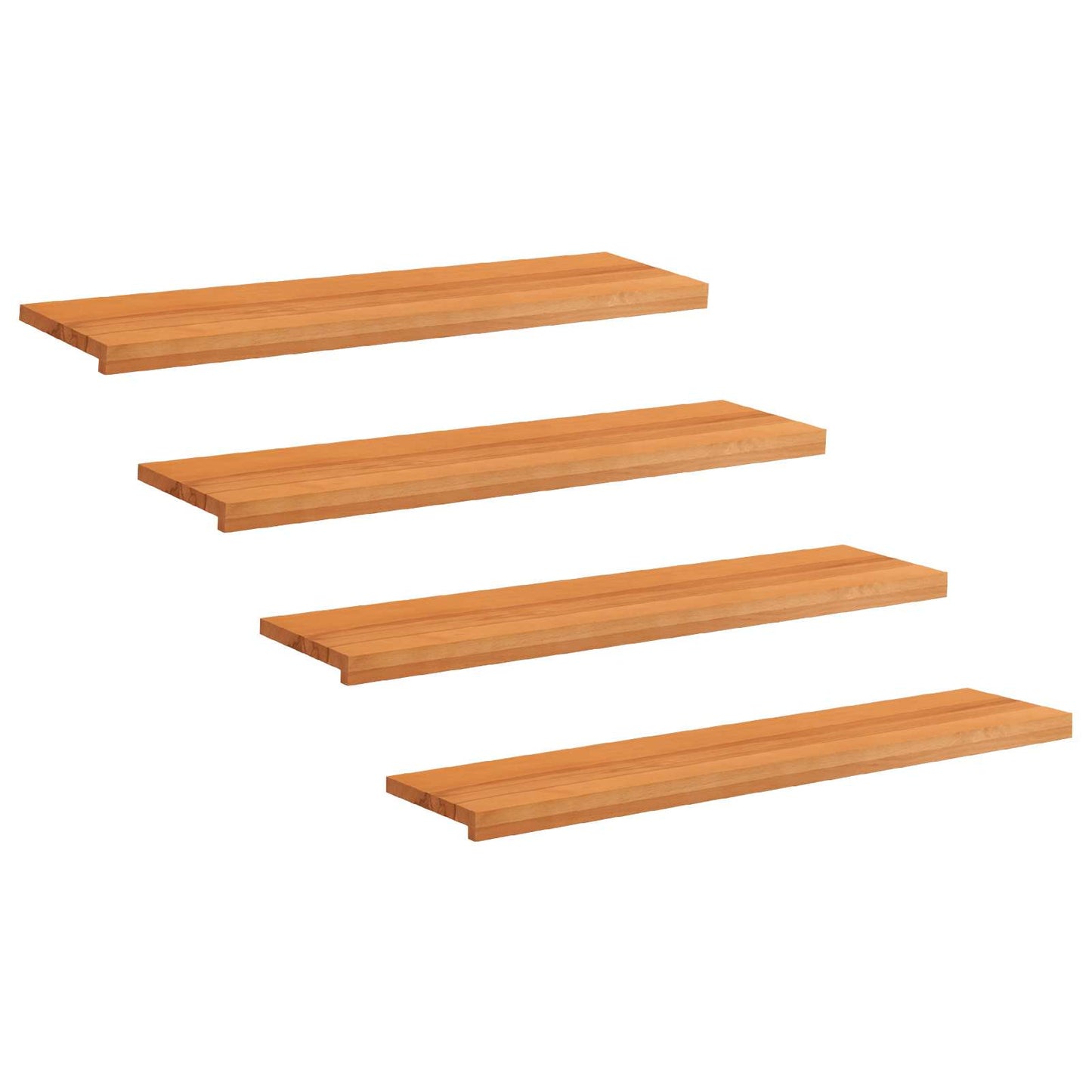 vidaXL Stair Treads 4 pcs 110 x 30 x 2 cm Light Brown Solid Beech Wood 1