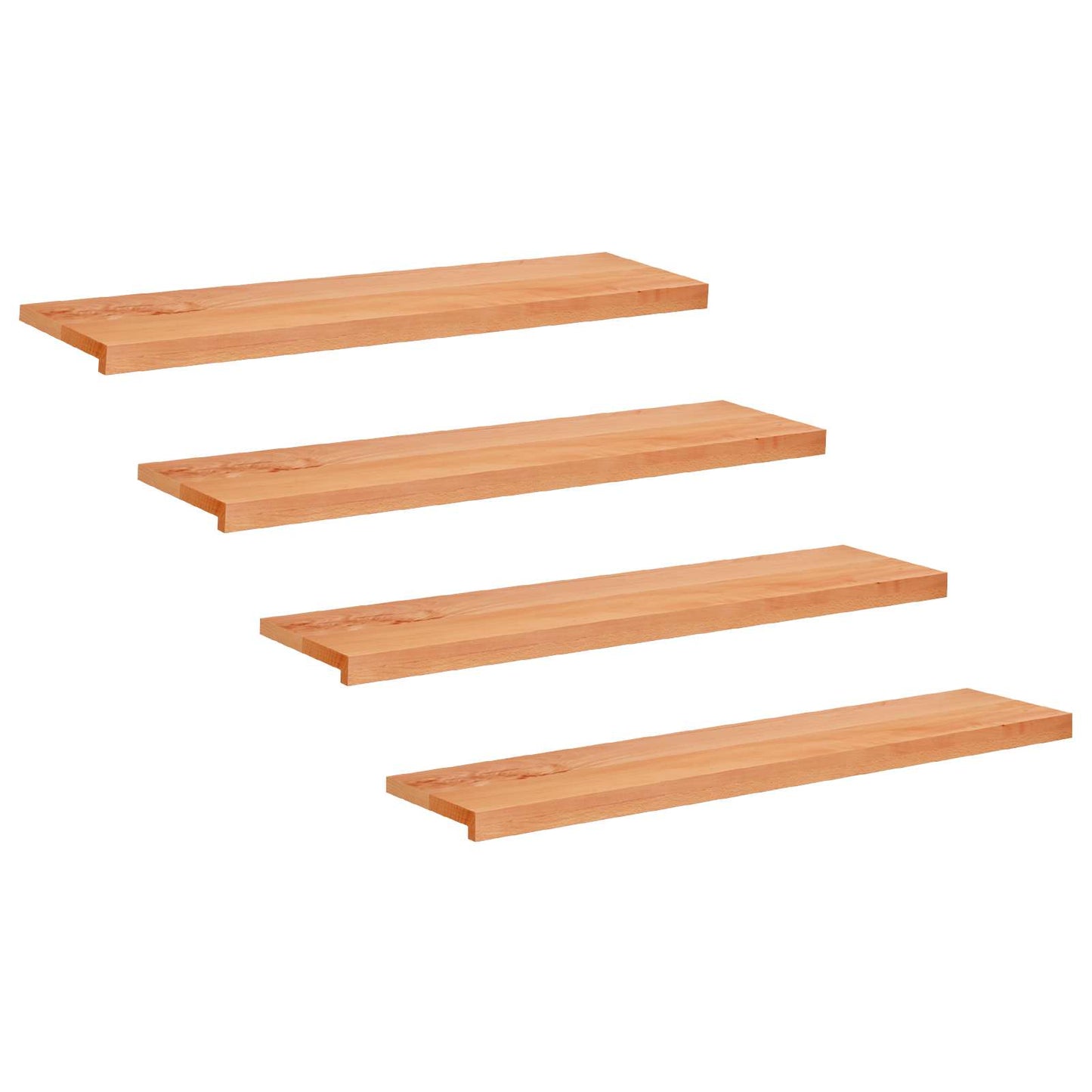 vidaXL Stair Treads 4 pcs 110 x 30 x 2 cm Varnish Solid Beech Wood 1
