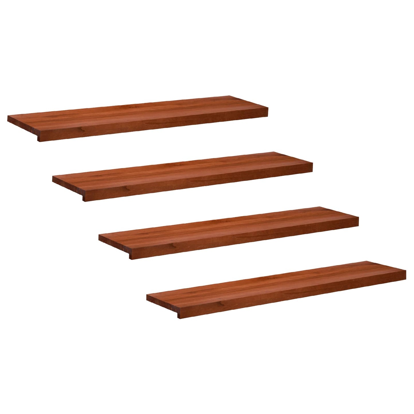 vidaXL Stair Treads 4 pcs 110 x 30 x 2 cm Brown Solid Beech Wood 1