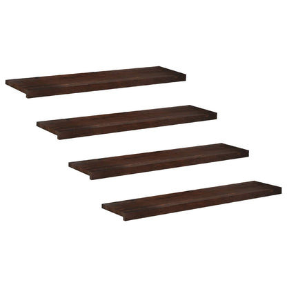 Stair Treads Solid Beech Wood Depth 30 cm 4 Dark brown 110 cm