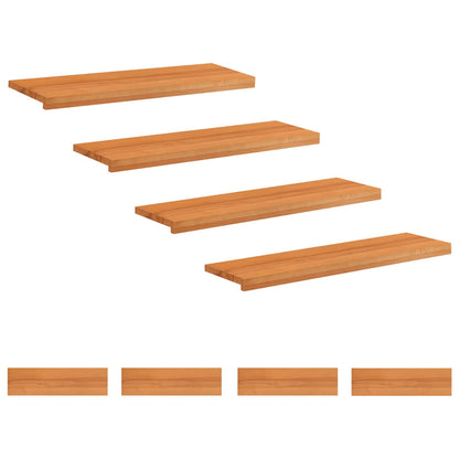 vidaXL Stair Treads 8 pcs 100 x 25 x 2 cm Light Brown Solid Beech Wood 2