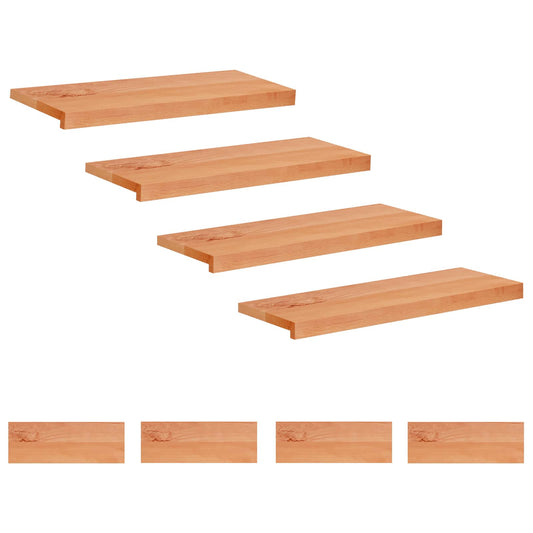 vidaXL Stair Treads 8 pcs 70 x 25 x 2 cm Varnish Solid Beech Wood 1