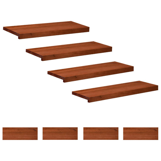 vidaXL Stair Treads 8 pcs 70 x 25 x 2 cm Brown Solid Beech Wood 1