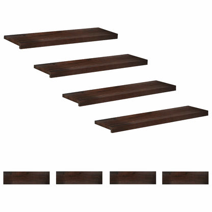 vidaXL Stair Treads 8 pcs 90 x 25 x 2 cm Dark Brown Solid Beech Wood 2