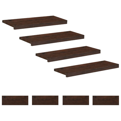 vidaXL Stair Treads 8 pcs 80 x 30 x 2 cm Dark Brown Solid Beech Wood 2