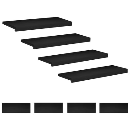 vidaXL Stair Treads 8 pcs 80 x 30 x 2 cm Black Solid Beech Wood 2