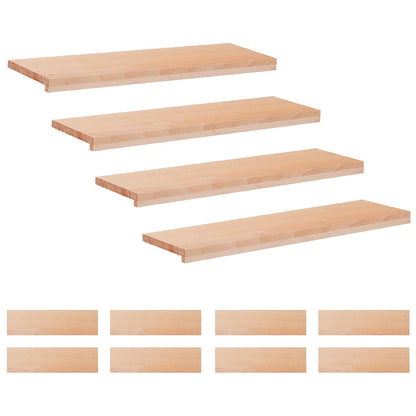 Stair Treads Solid Beech Wood Depth 25 cm 12 Natural 90 cm