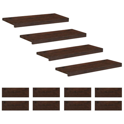 vidaXL Stair Treads 12 pcs 70 x 25 x 2 cm Dark Brown Solid Beech Wood 2
