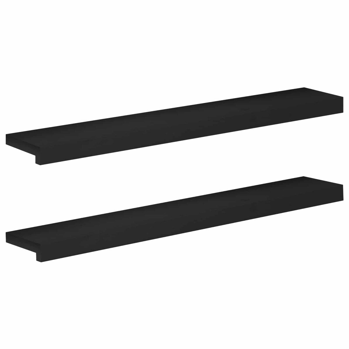 Window Sills 2 pcs Solid Beech Wood Depth 20 cm Black 90 cm