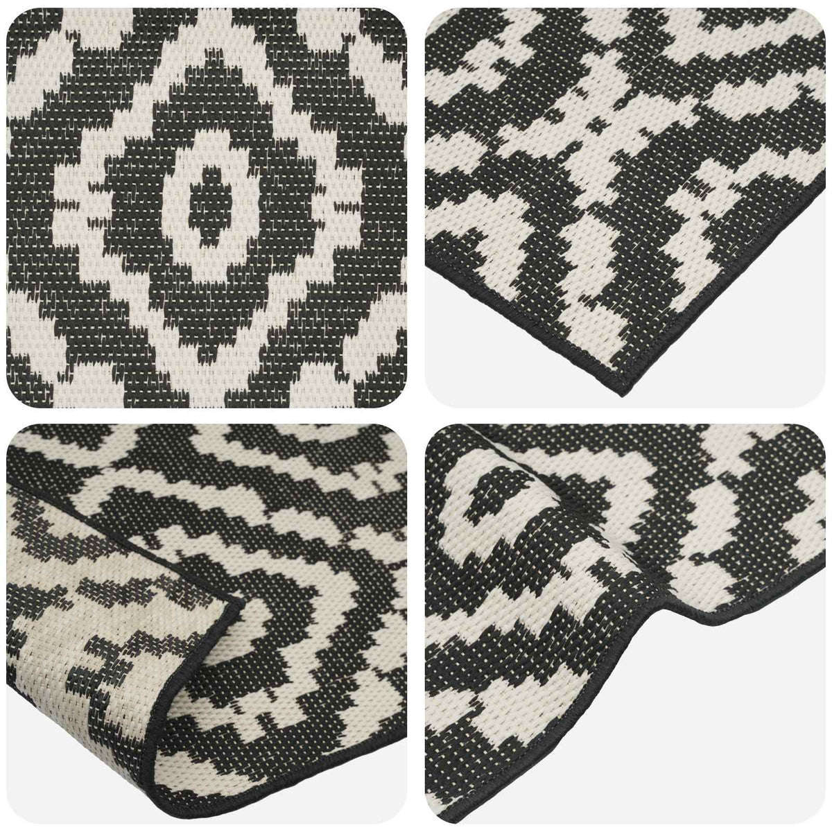 vidaXL Area Rug Natural and Black 200 x 290 cm PET 4