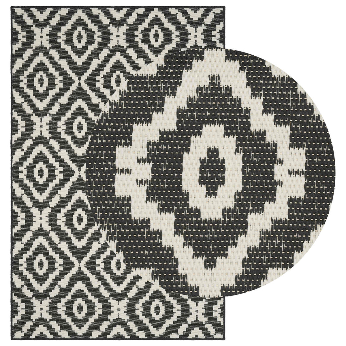 vidaXL Area Rug Natural and Black 200 x 290 cm PET 2