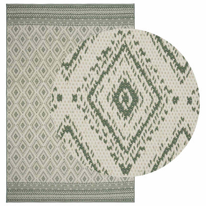 vidaXL In- and Outdoor Rug OLITE Natural and Green 160 x 230 cm 2