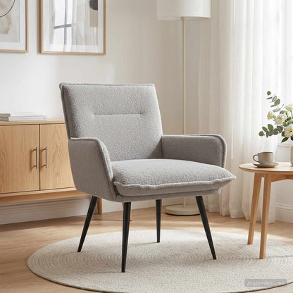 Armchair Bouclé Light grey