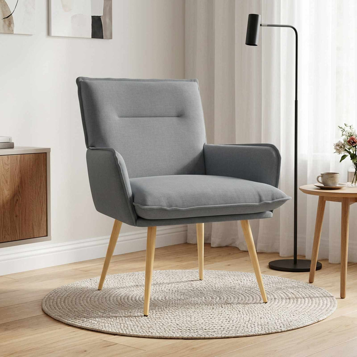 Armchair Fabric Light grey