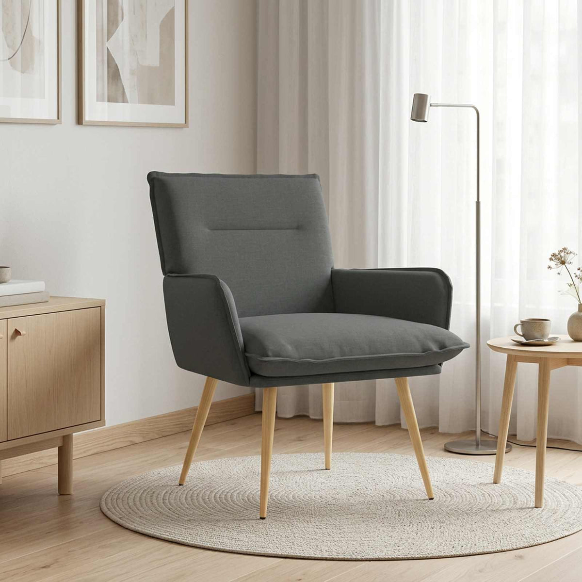 Armchair Fabric Dark grey