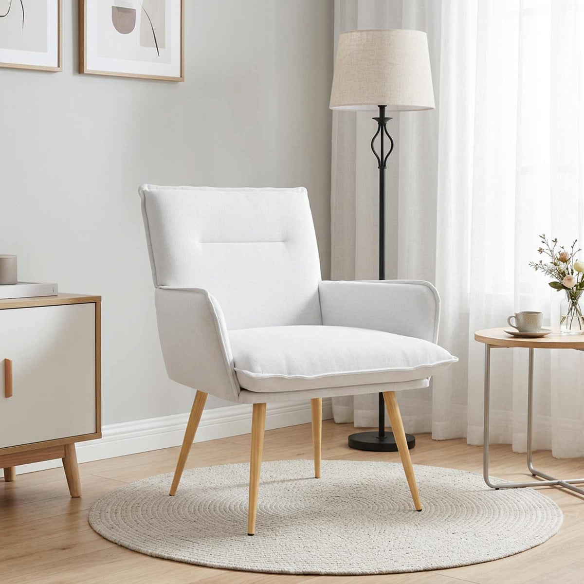 Armchair Fabric White