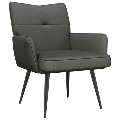 Armchair Corduroy Fabric Dark grey