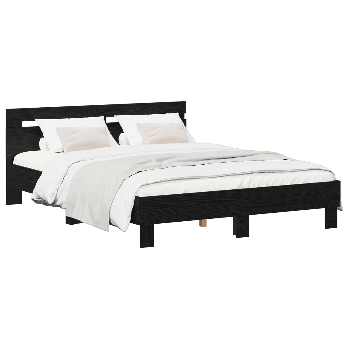 Bed Frame without Mattress 120x190 cm Black oak