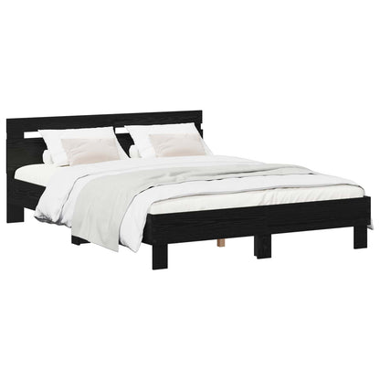 Bed Frame without Mattress 120x190 cm Black oak