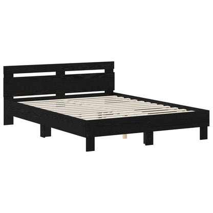 Bed Frame without Mattress 120x190 cm Black oak