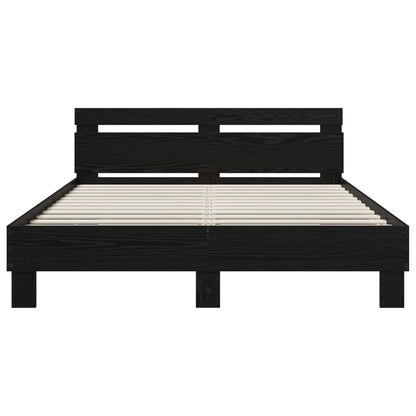 Bed Frame without Mattress 120x190 cm Black oak
