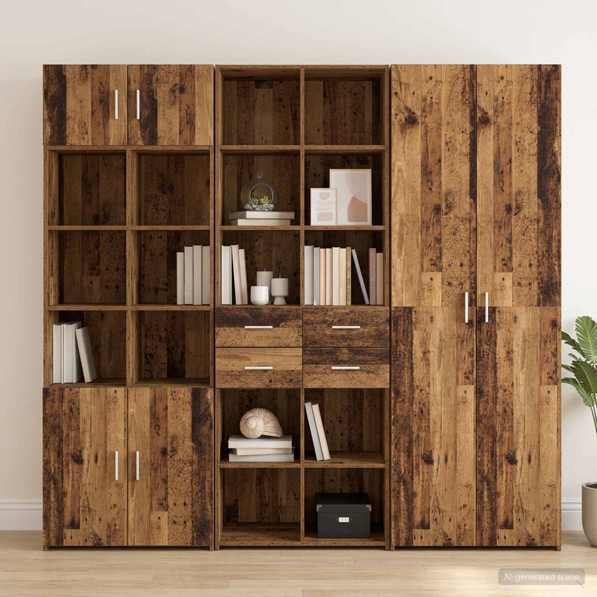 Highboard 70x42.5x185 cm Engineered Wood Old wood