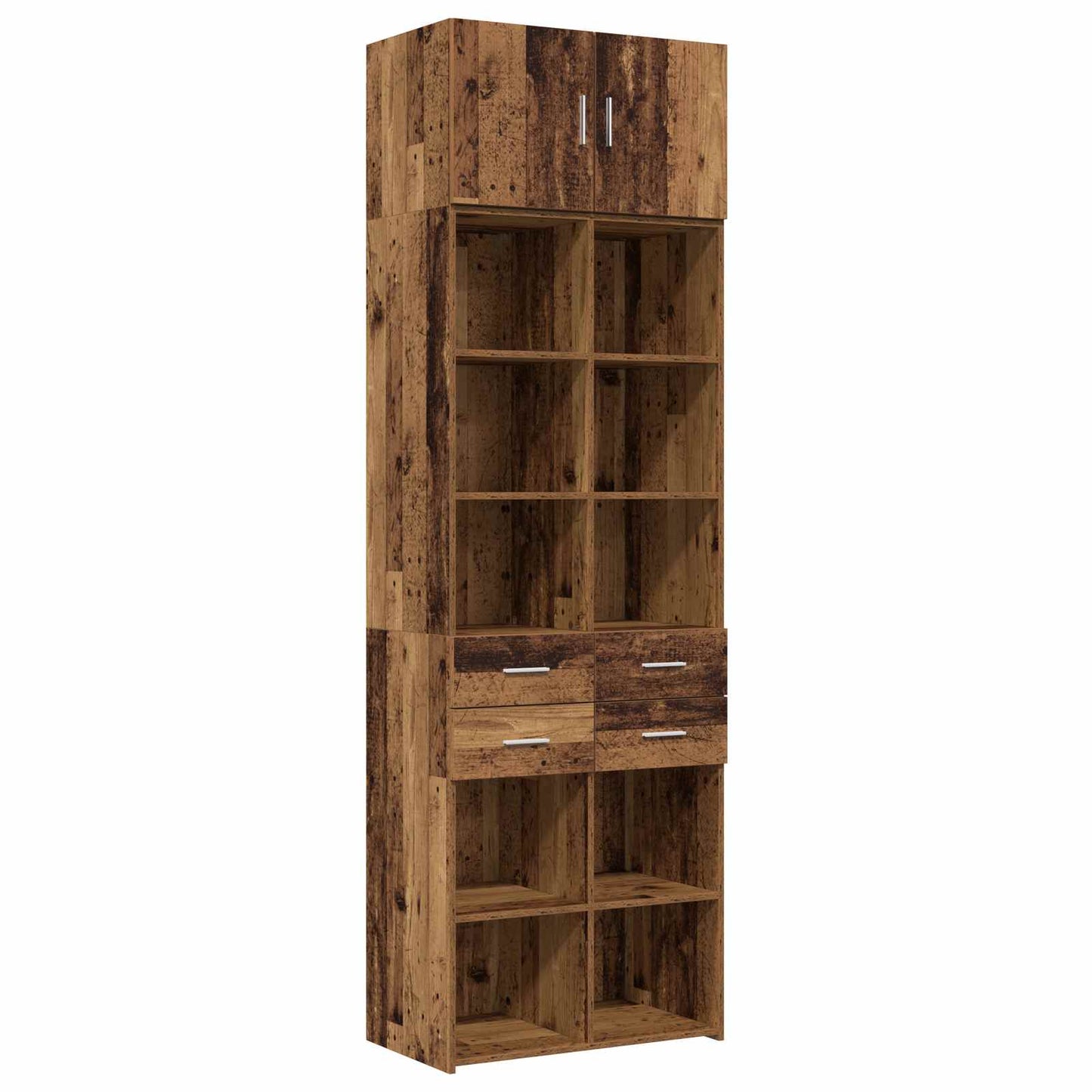 vidaXL Storage Cabinet with Shelves Old Wood 70 x 42.5 x 225 cm 2