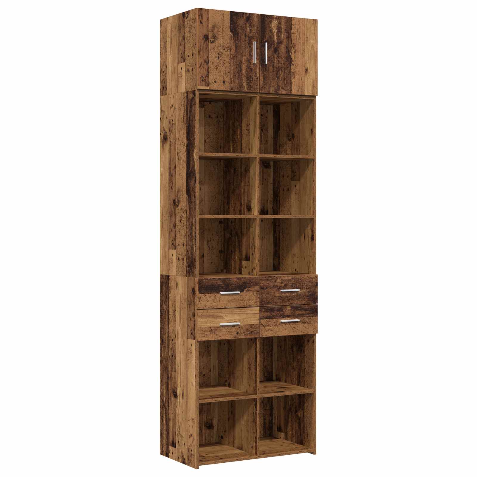 vidaXL Storage Cabinet with Shelves Old Wood 70 x 42.5 x 225 cm 2
