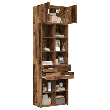 vidaXL Storage Cabinet with Shelves Old Wood 70 x 42.5 x 225 cm 3