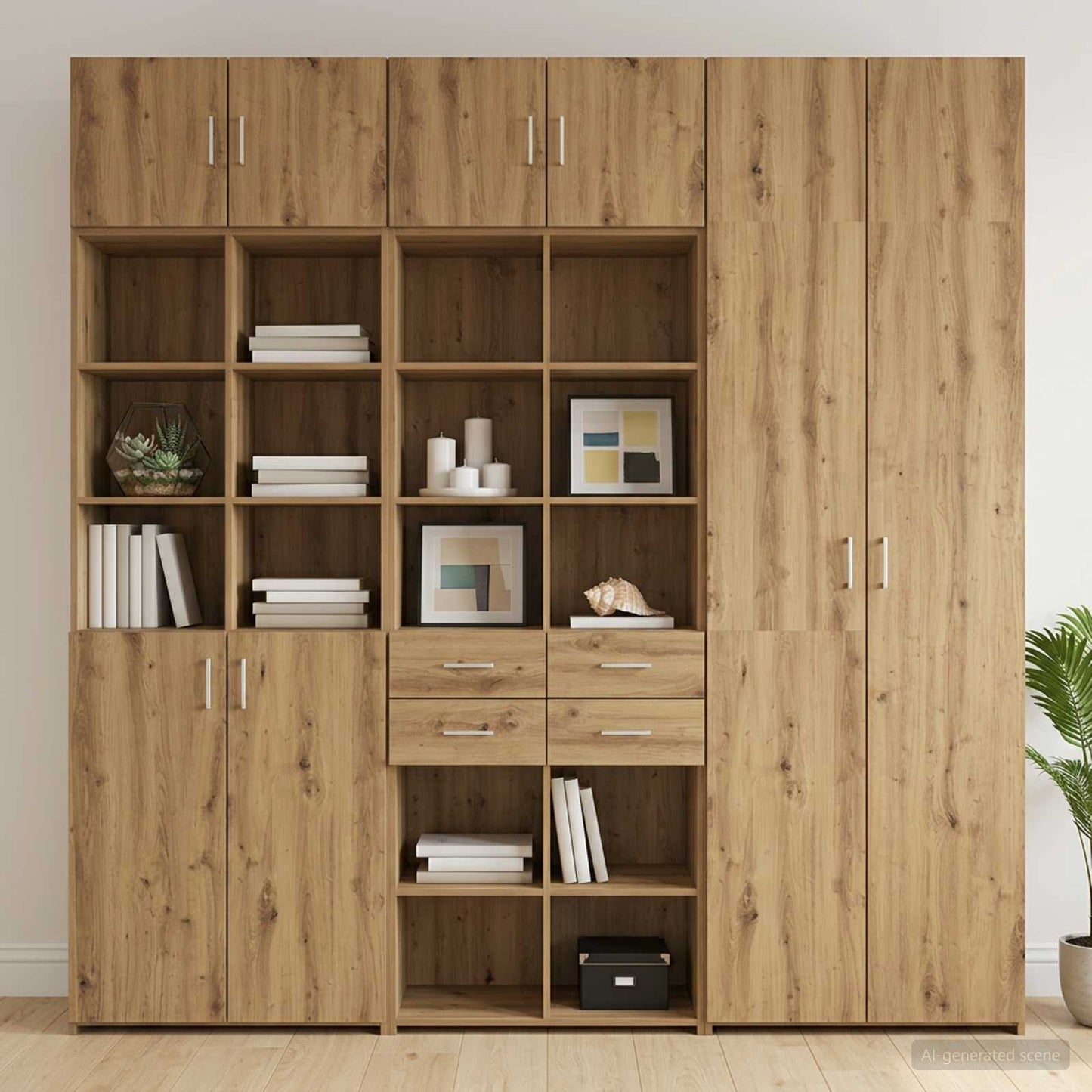 vidaXL Storage Cabinet with Shelves Artisan Oak 70 x 42.5 x 225 cm 1