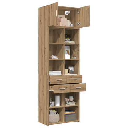 vidaXL Storage Cabinet with Shelves Artisan Oak 70 x 42.5 x 225 cm 3