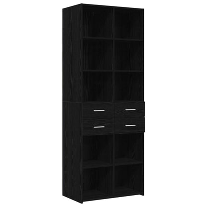 vidaXL Storage Cabinet with Shelves Black Oak 70 x 42.5 x 225 cm 5
