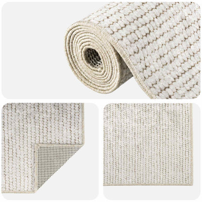 Rug 100% Polyester 3 mm Washable Cream 50 x 100 cm – 160 x 230 cm 80 x 200 cm