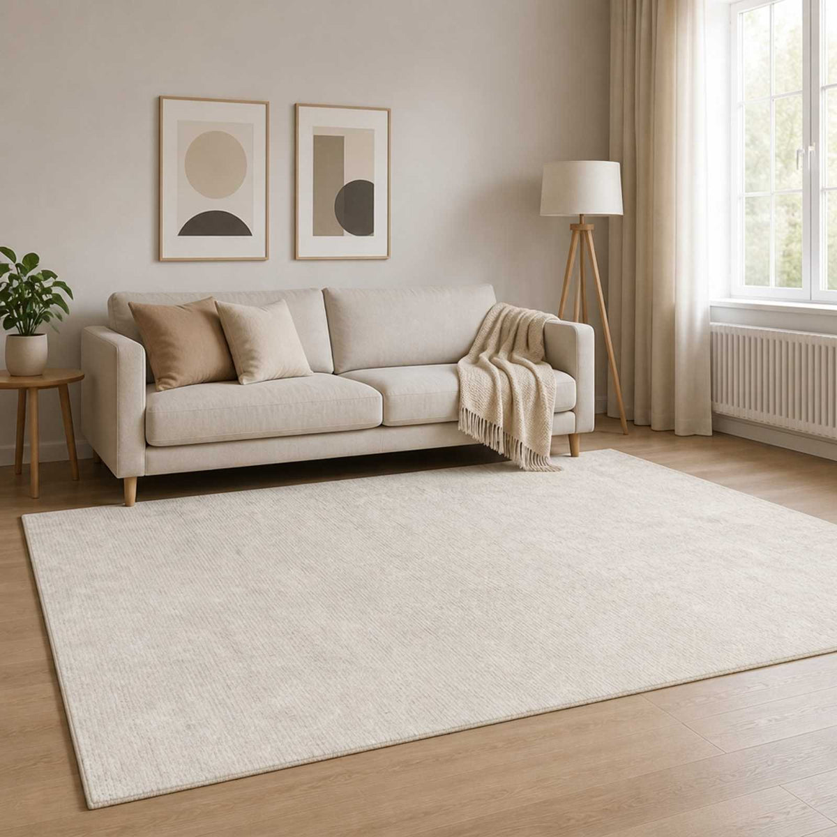 Rug 100% Polyester 3 mm Washable Cream 50 x 100 cm – 160 x 230 cm 120 x 180 cm