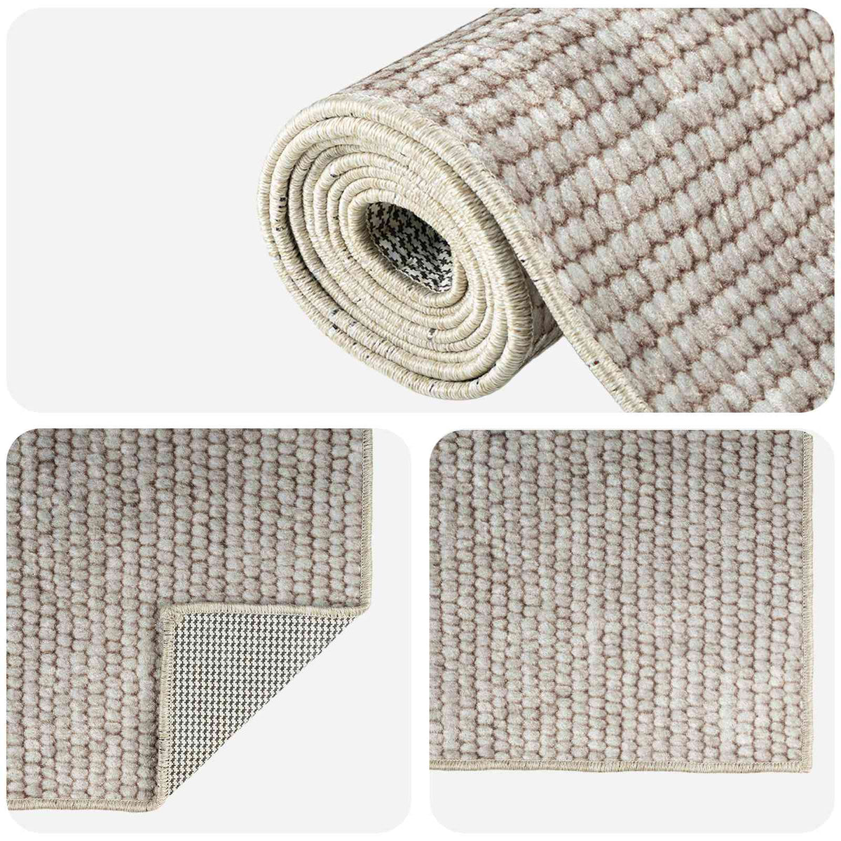 Rug 100% Polyester 3 mm Washable Beige 50 x 100 cm – 190 x 300 cm 80 x 200 cm