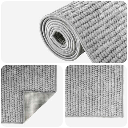 Rug 100% Polyester 3 mm Washable Grey 50 x 100 cm – 160 x 230 cm 80 x 200 cm