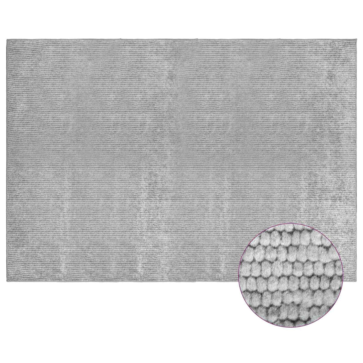 Rug 100% Polyester 3 mm Washable Grey 190 x 300 cm