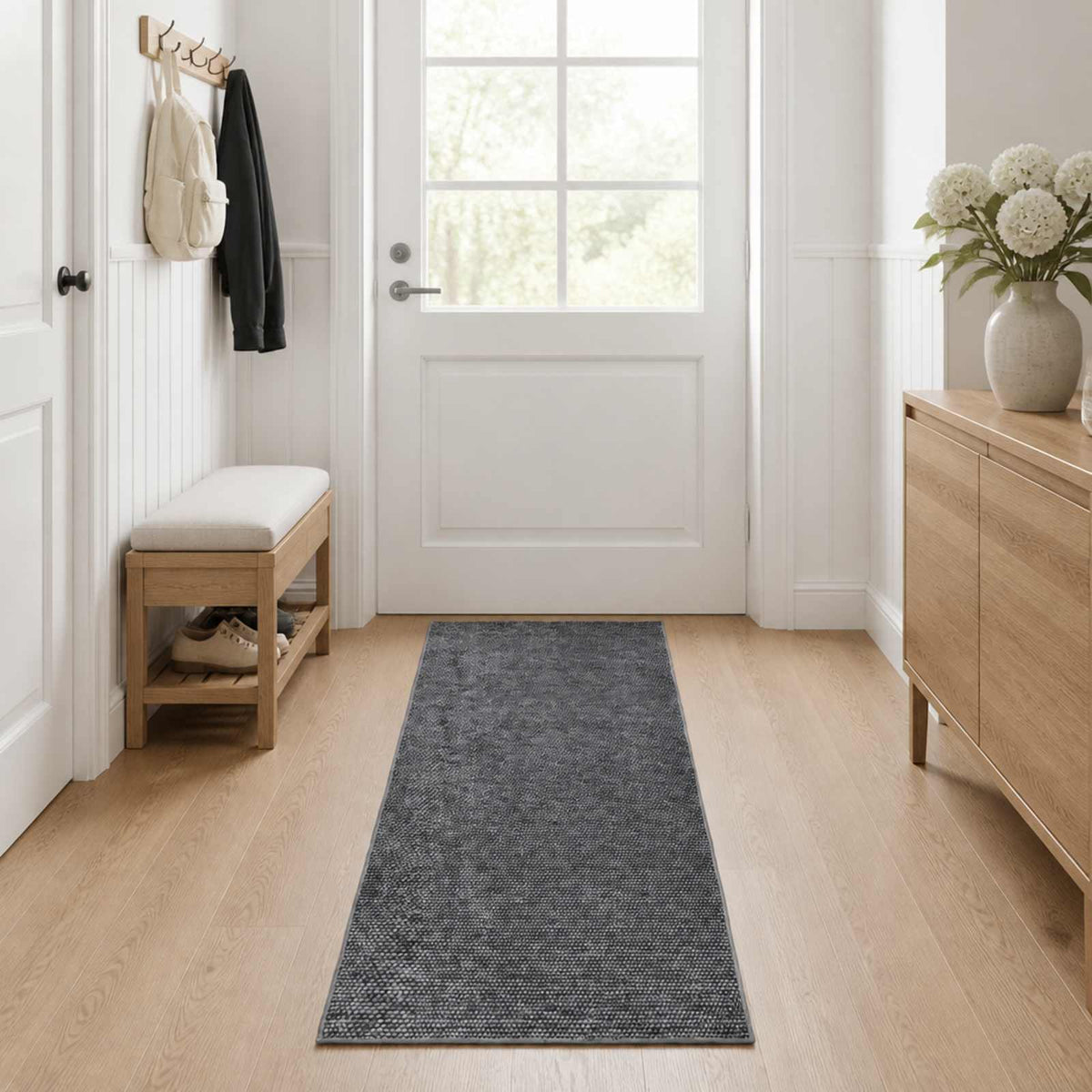 Rug 100% Polyester 3 mm Washable Anthracite 50 x 100 cm – 300 x 400 cm 50 x 400 cm