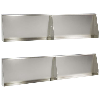 vidaXL Retaining Wall 4 pcs 100 x 12 x 30 cm Stainless Steel Silver 2