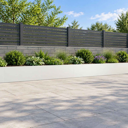Retaining Wall 100 x 12 x 50 cm Steel Height 50 cm 4 Width 100 cm White