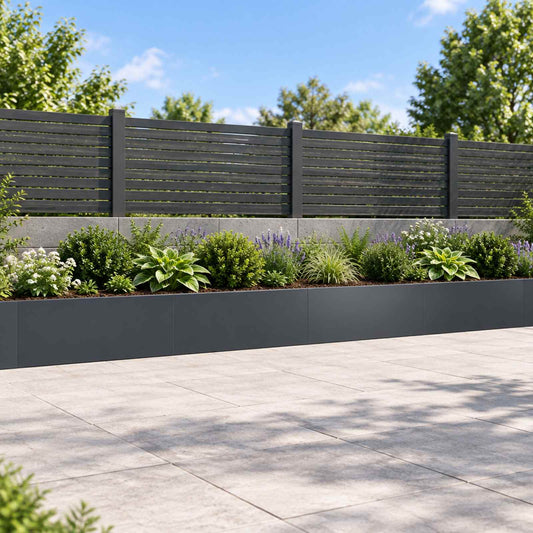 Retaining Wall 100 x 12 x 30 cm Steel 4 pcs Anthracite