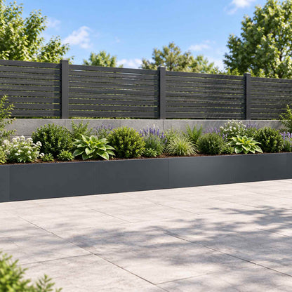 Retaining Wall 100 x 12 x 40 cm Steel 4 pcs Anthracite