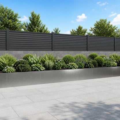 vidaXL Retaining Wall 4 pcs 100 x 12 x 30 cm Stainless Steel Silver 1