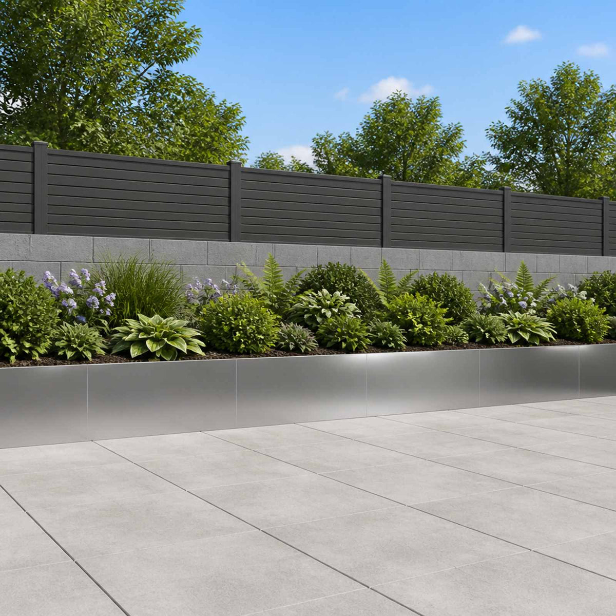 vidaXL Retaining Wall 4 pcs 100 x 12 x 50 cm Galvanised Steel Silver 1